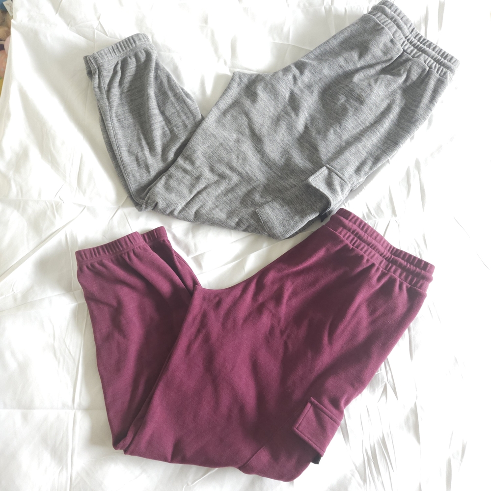 Pink Laundry Cozy Essentials Burgundy and Gray Joggers Size L